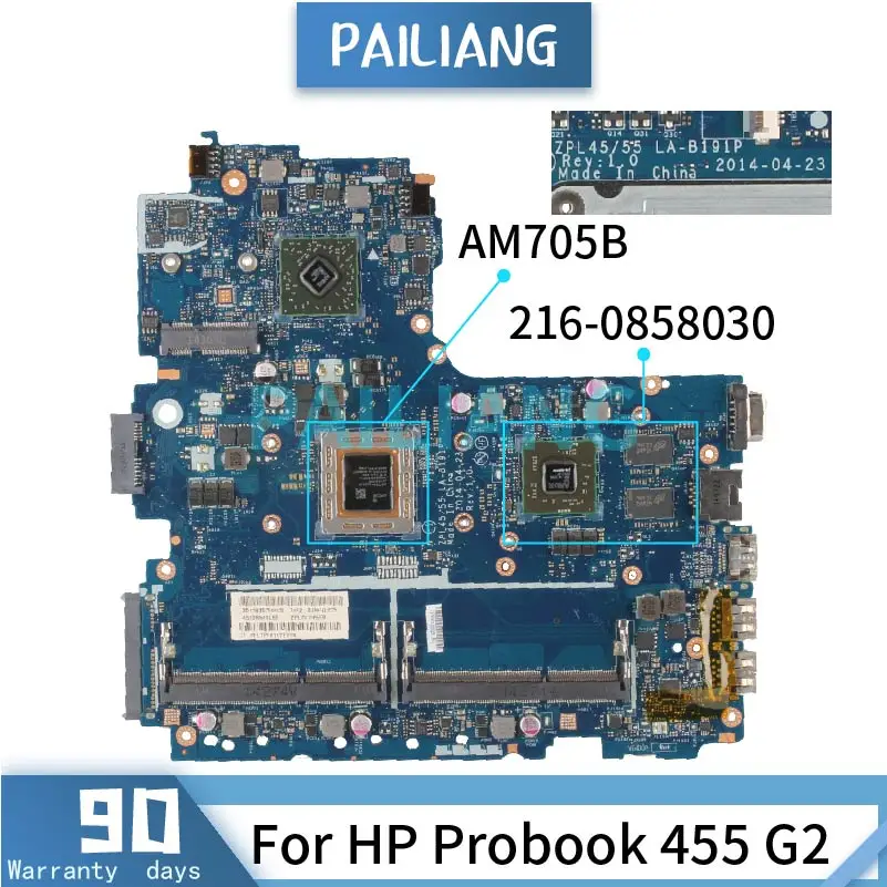 

Материнская плата для ноутбука HP Probook 455 G2 AM705B, материнская плата LA-B191P AM705B 216-0858030 DDR3 Протестирована ОК