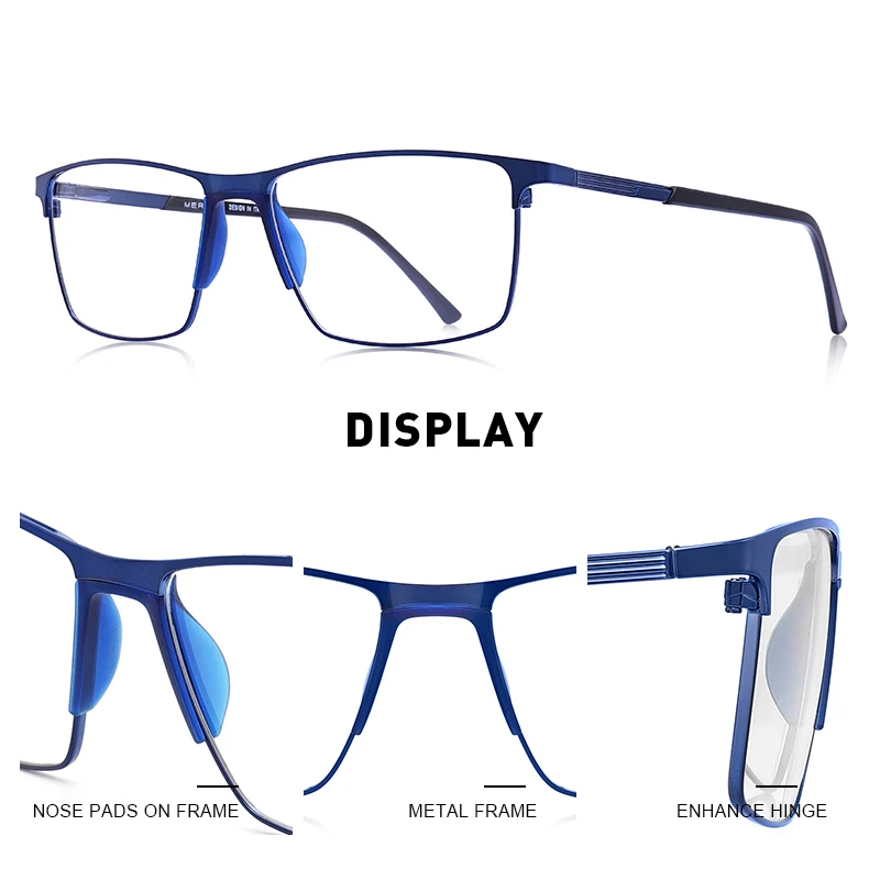 MERRYS DESIGN Men Titanium Alloy Glasses Frame Business Style Male Square Ultralight Eye Myopia Prescription Eyeglasses S2170