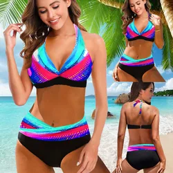 Nowy 2022 Bikini Plus Size kobiety kostium kąpielowy damski stroje kąpielowe Retro Sexy lato seksowne Bikini zestaw plaża strój kąpielowy kostiumy kąpielowe 5XL