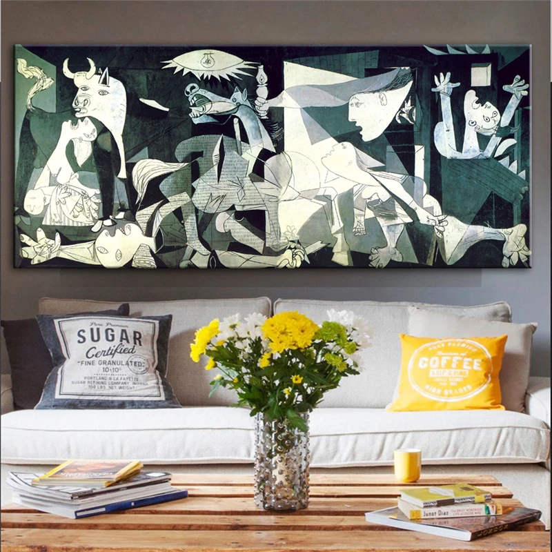 

Guernica Famous Canvas Paintings Reproductions Print On Canvas Art Prints Artwork By Picasso Wall Pictures For Living Room Wall