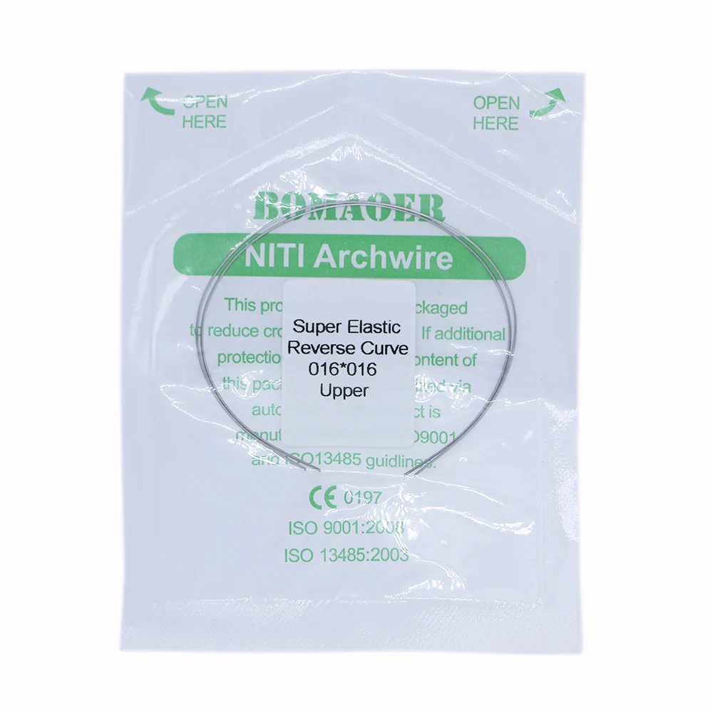 Dental Orthodontics Arches Super Elastics Nitinol Niti Wire 1 Pack Reverse Curve Archwire Rectangular Tooth Correction Dentistry