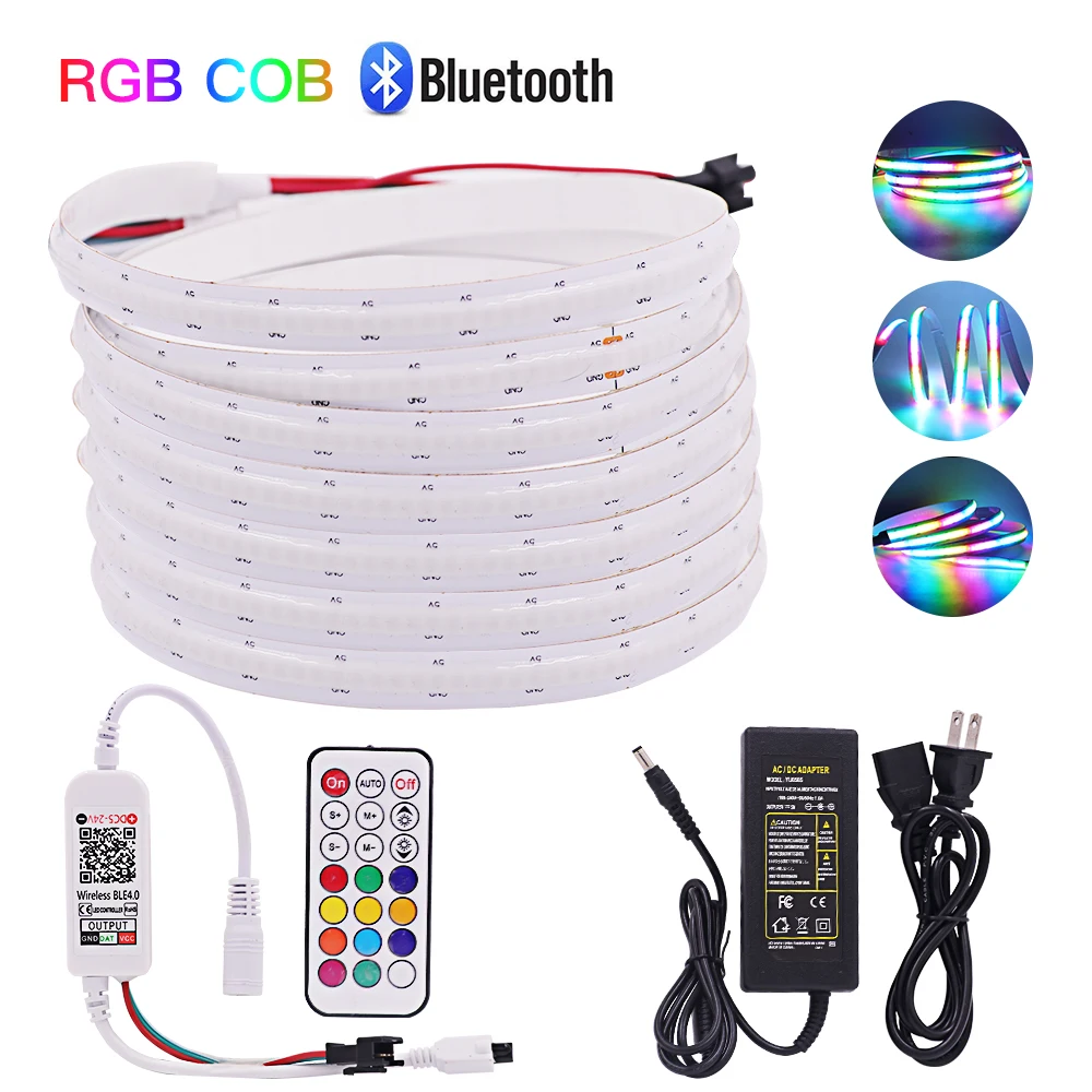 5V SK6812 Dream Color FOB Led Light Bar 332LEDs Bluetooth RGB COB LED Strip Light Addressable Magic Digital Ribbon Tape Dimmable