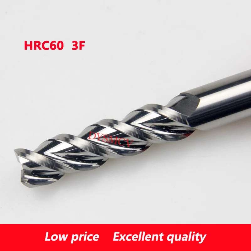 1 pc End Mill CNC Lathe Milling Cutter Tools HRC60 3Flute 1mm 2mm 3mm 4mm 5mm 6mm 8mm 10mm 12mm  Solid Carbide  for Aluminum