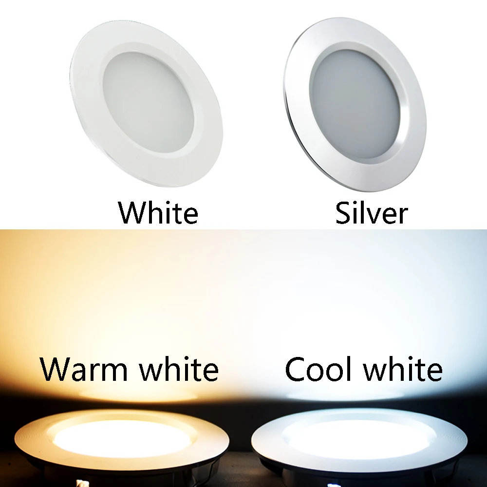 Mini Ultra-Thin Led Downlights 3W Led Ceiling Light  Recessed Round Led Panel Light 12V LED Spot Light Indoor Lighting 2pcs