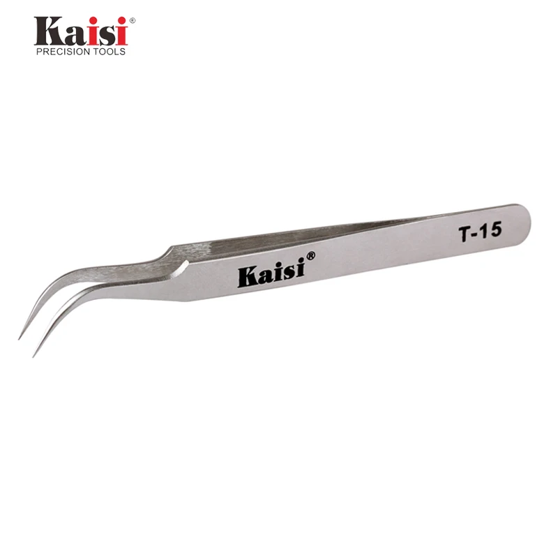 Kaisi T-11 T-15 High Precision Stainless Steel Curved Straight Tweezers For Cell Phone Tablet Computer Repair Hand Tools