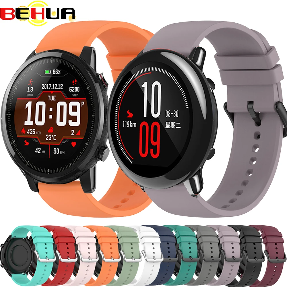 BEHUA 22 مللي متر معصمه ل Xiaomi Huami Amazfit ستراتوس بيس 2S 2 3 الرياضة حزام 20 مللي متر ل Amazfit Bip الشباب Pace حزام الساعات كوريا
