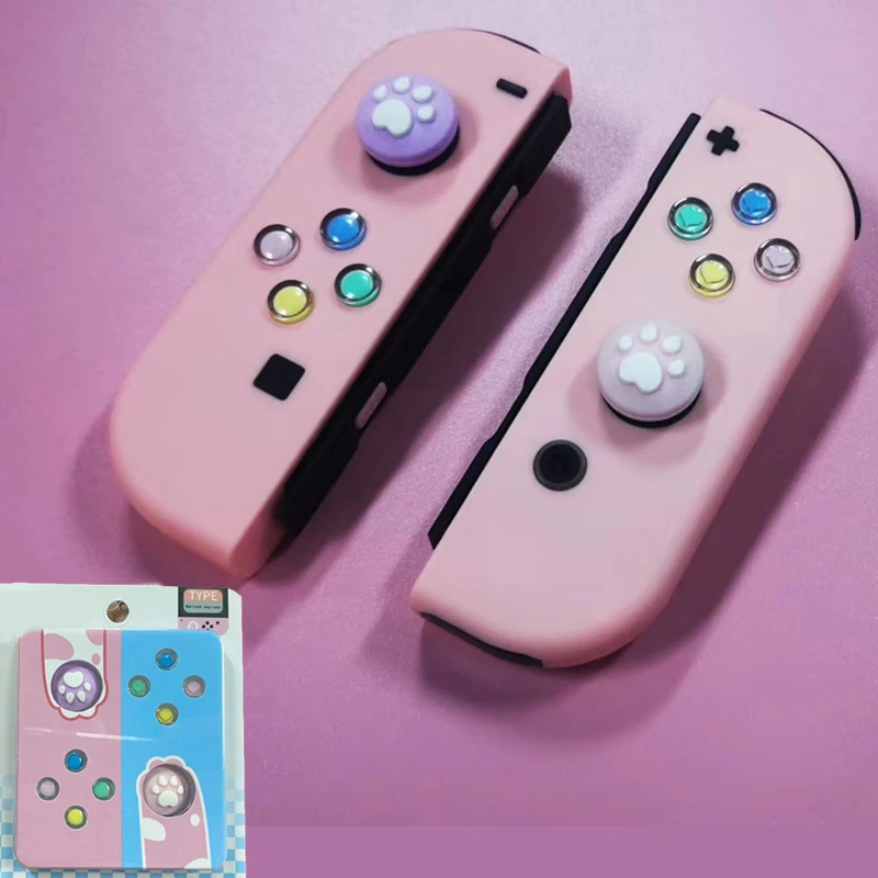 ABXY Crystal Key Joystick przycisk uchwyt na kciuki pokrywa wymiana naprawa Case dla Nintendo Switch Oled Joy-con Controller