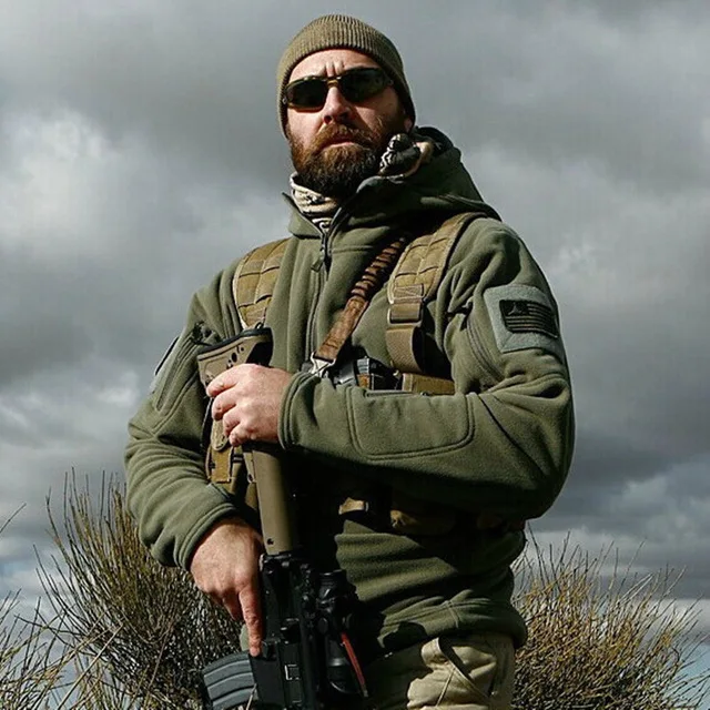Mężczyźni US Military Winter Thermal Fleece Tactical Jacket Outdoor Sports Hooded Coat Softshell Hiking Outdoor Camping Jackets