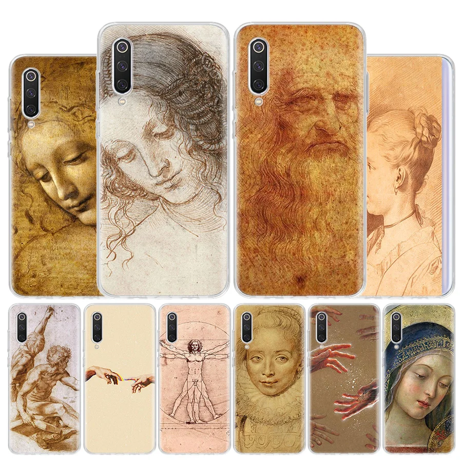 Italy leonardo da vinci art Phone Case For Xiaomi Redmi Note 12 12S 13 11 11S 11T 10 11E Pro Plus 10S 9 9S 9T 8 Coque Shell Cove