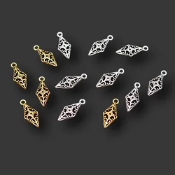 30pcs Two-Color 3D Prismatic Spear Pointed Pendant Supplies Retro Earrings Bracelet Accessories DIY Charms Jewelry Crafts Making