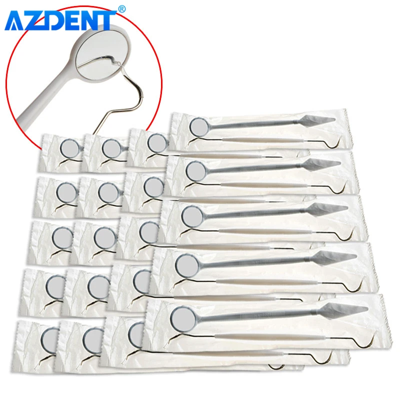 

50 Sets AZDENT Dental Disposable Instrument kit Mirror and Explorer Probe Tooth Whitening Oral Hygiene Care Set Dentist Tool