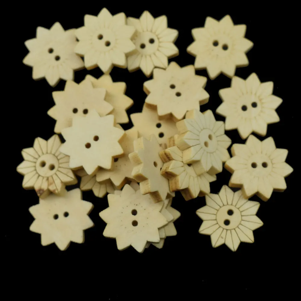 50PCS Sveglio Del Fiore Del Tasto di Legno Bambino di Legno Decorativo Bottoni per Abbigliamento Delle Donne Del Vestito Accessori di Cucito Scrapbooking Abbigliamento