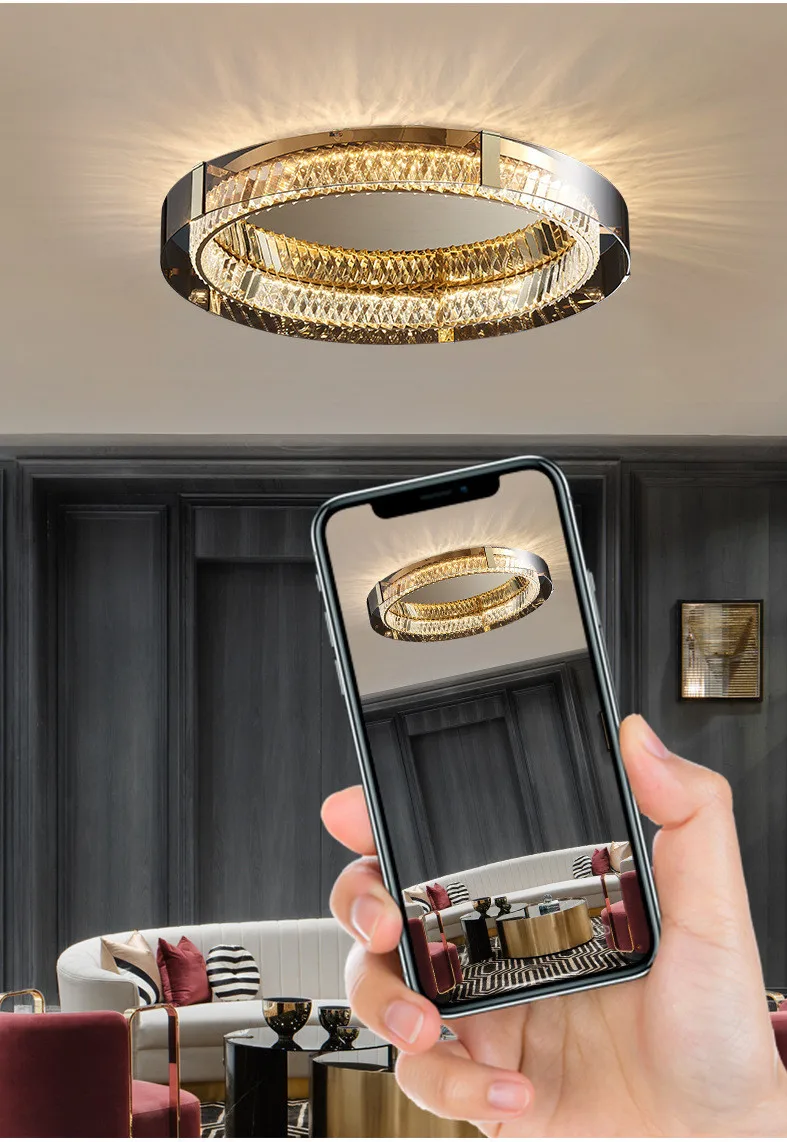 K9 Crystal LED Dimmable Ceiling Lamp Steel Body Mounted