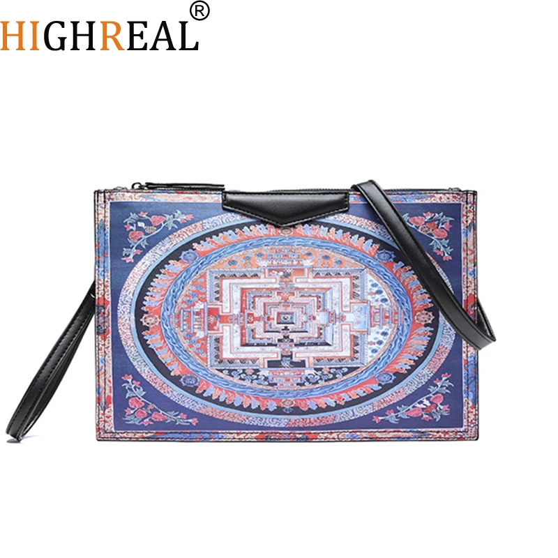 

HIGHREAL Fashion Printing Women's Handbag Designer Flower Printed Ipad Bags for Women Shoulder Crossbody Envelope Bag Clutc