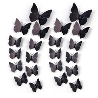 12pcs/Set Black Butterflies Wall Sticker Beautiful Beautiful Butterfly Sticker With Pin for Kid Room Wall Decals Home Decoration