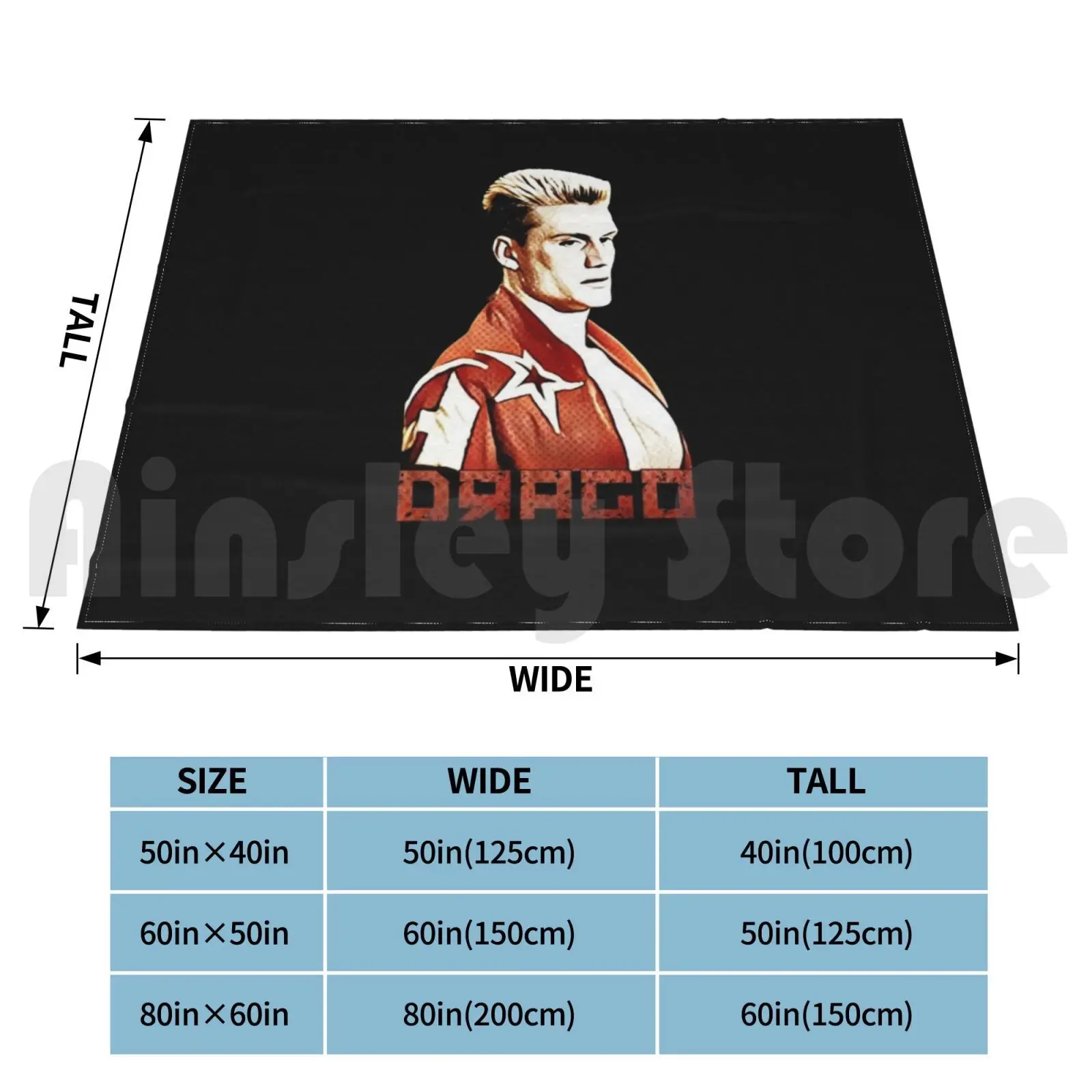 Ivan Drago-Blanket Fashion Custom Ivan Drago 4 Boxing Sports 80s Classic Movie Dolph Lundgren Sylvester