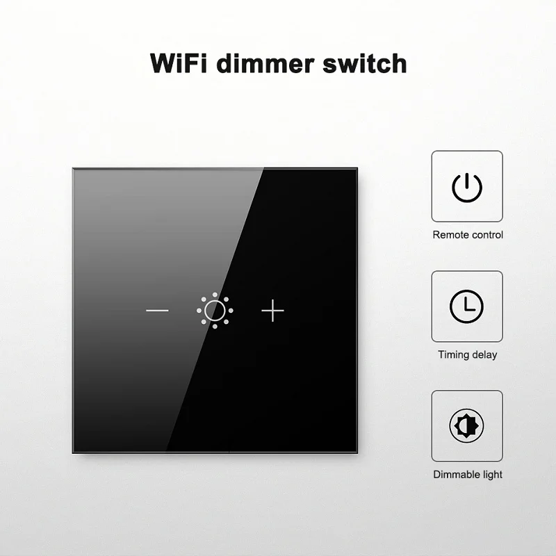 Tuya Smart WiFi Wall Touch Dimmer Switch Glass Panel Wireless European And American Voice Control App