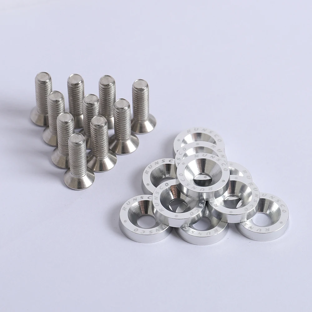Aluminium M6 Fender Scheiben und Bolzen Kennzeichen Rahmen Washer Schrauben Für Honda Nissan Bmw 10 Teile/paket