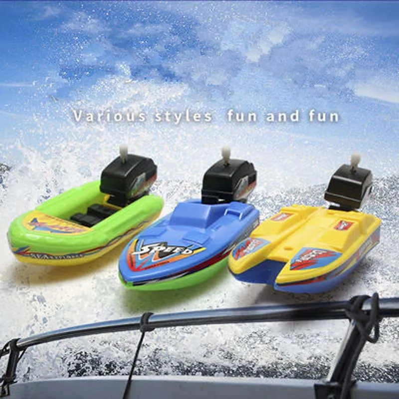 1pc Speed Boat Ship Wind Up Toy Float In Water Kids Toys Classic Clockwork Toys Bathtub Shower Bath Toys for Children Boys Toys