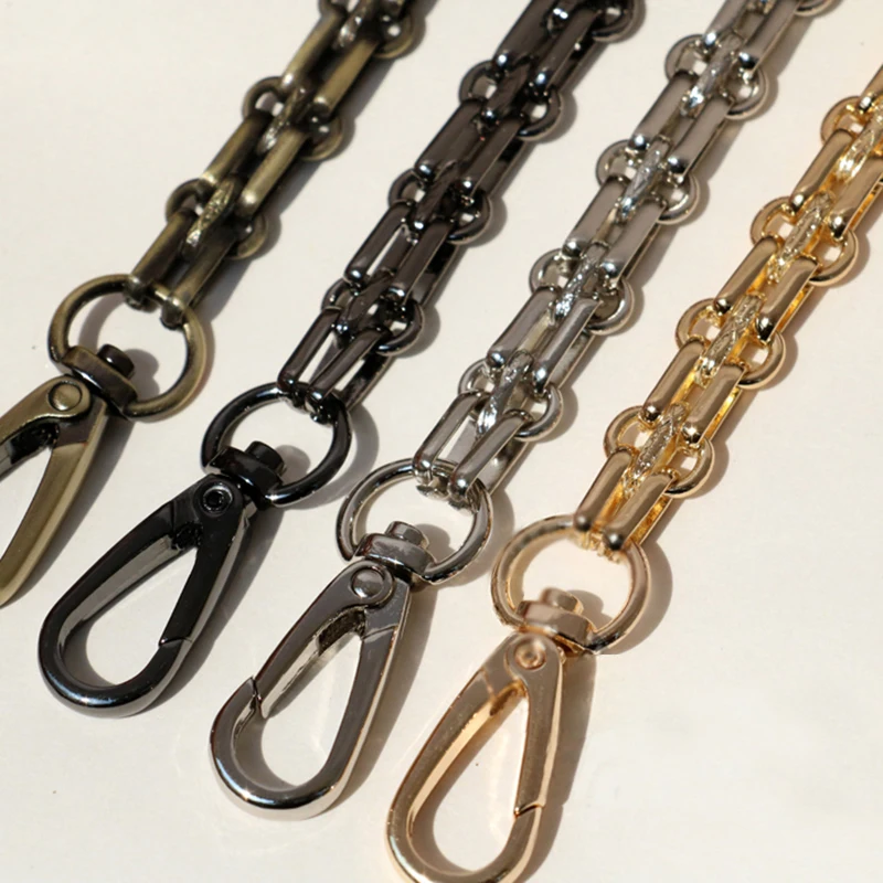 Steel Bag Chain - Gold, Silver, Gun Black, Bronze 12mm Metal Replacement Bag Chain Shoulder Bag Strap for Handbag, Purse Handle