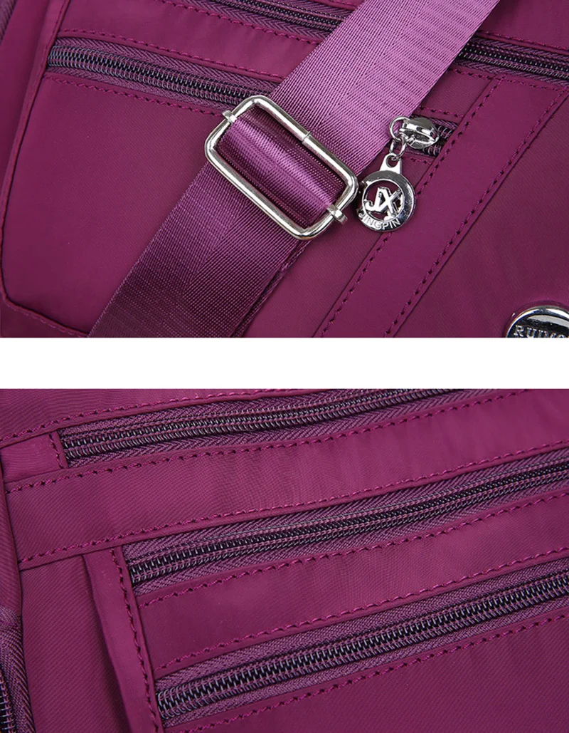 Casual Frauen Schulter Umhängetasche Oxford Wasserdichte Zipper Handtaschen Paket Weibliche Große Kapazität Reise Umhängetasche – Detail 32