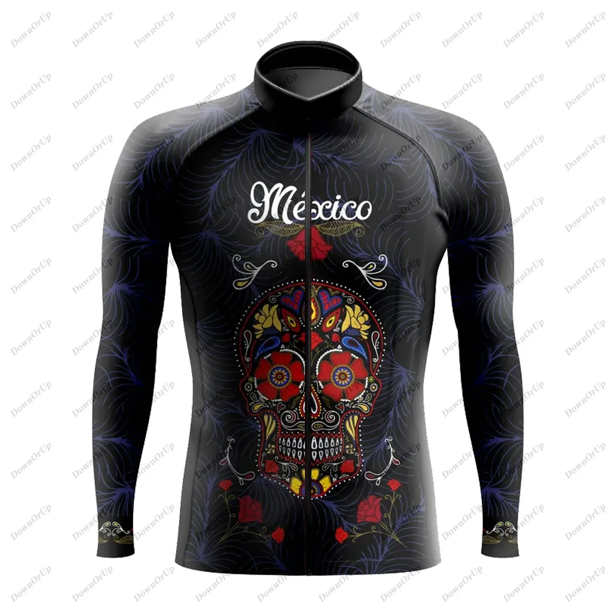 Mexico Aztec Men\'s Long Sleeve Cycling Jersey Maillot Ciclismo Hombre Equipment BIke ropa Professional Cycling Clothing