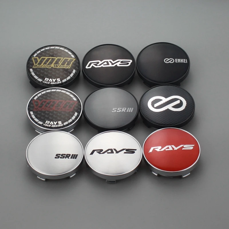 4pcs 60mm/55mm clip rays volk center cap car covers caps on wheels ssr racing enkei emblem wheel hub cap for rims universal