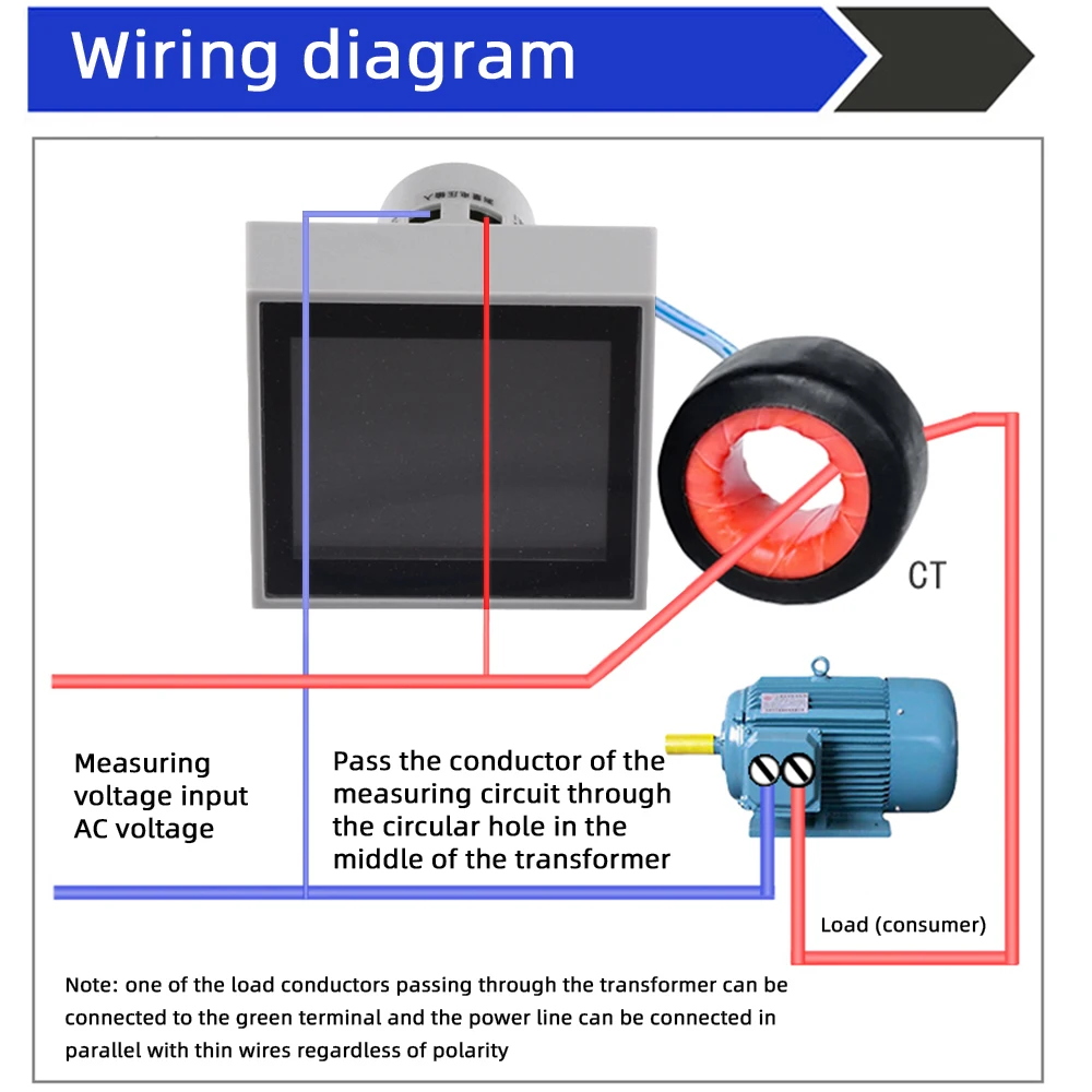 デジタル電圧電流計,110v,220v,380v,100a,周波数計,AC50-300V AC250-450V,多機能LCD