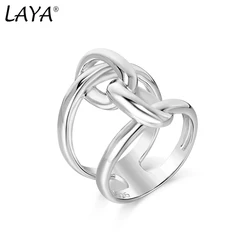Laya 925 Sterling Silver Rope Chain Ring With Hoop Lock For Women French Popular Clasp Ring Sterling Silver Jewelry Making
