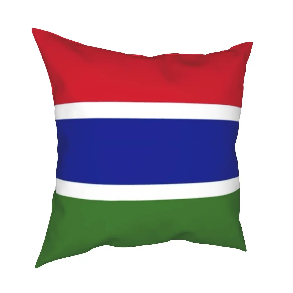 Flag Of Gambia Square Pillowcase Pattern Zip Decor Pillow Case for Sofa Seater Cushion Cover Wholesale 45*45cm