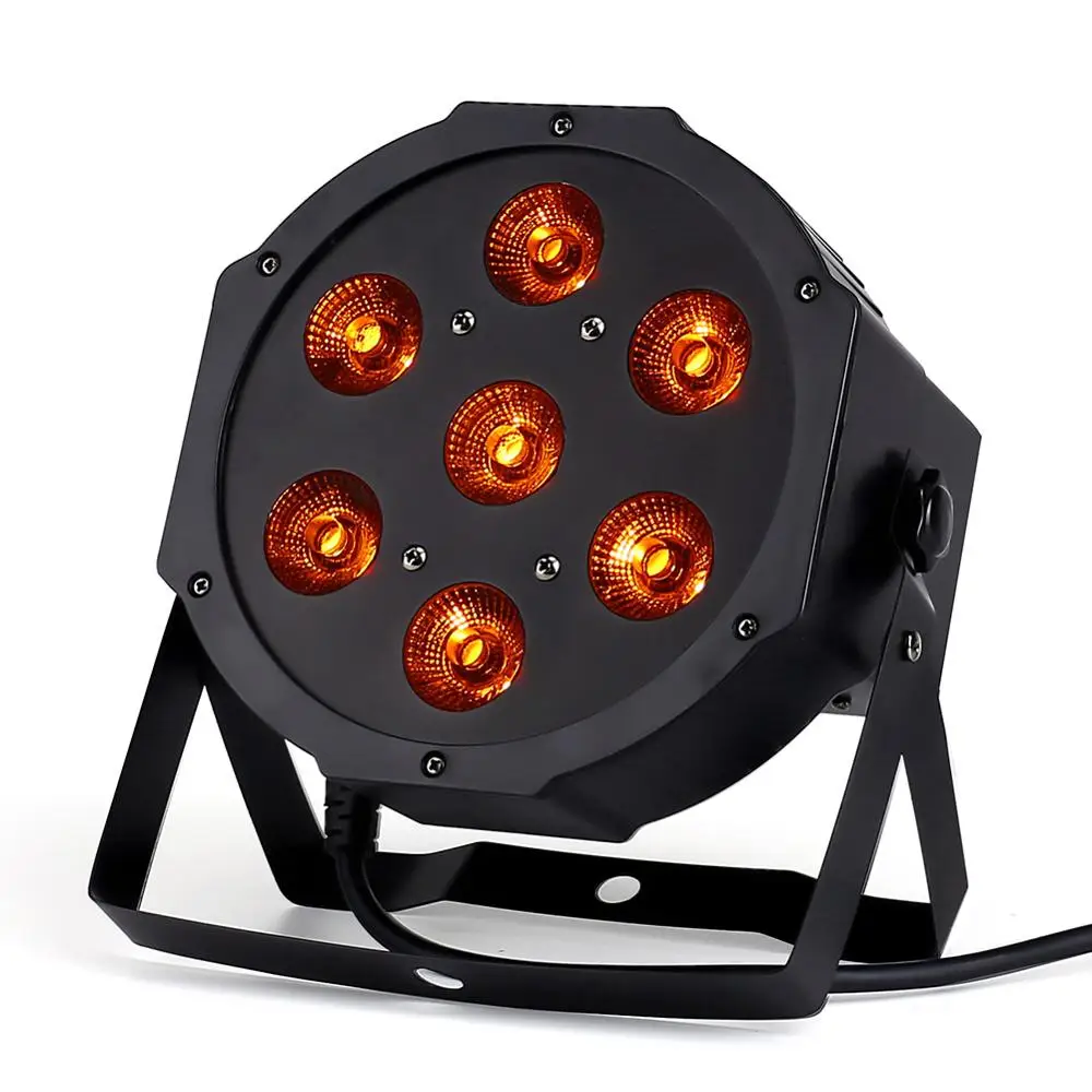 7x18W LED Flat SlimPar RGBWA UV  Light 6in1 LED DJ Wash Light Stage dmx light  Stage lighting led light with Flight Case