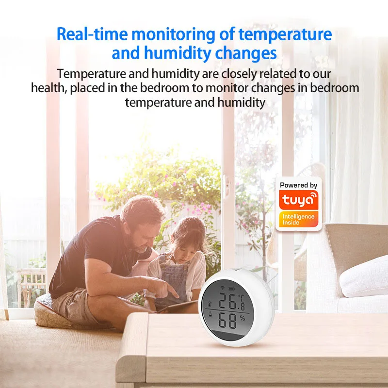 WIFI Temperature And Humidity Sensor Indoor Hygrometer Thermometer With LCD Display Support Alexa Google Assistant Smart Home