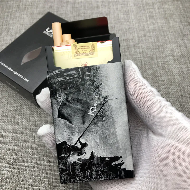 Customizd Conquer Berlin World War 2 Aluminium Alloy Cigarette Case Boxes Cigarette Box Laser Engraved  Forever Diy Your Picture