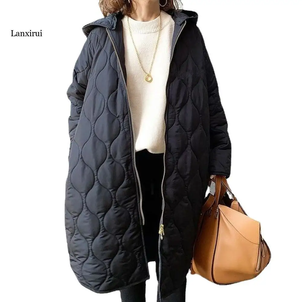 Autumn Winter Coat Women Oversize Casual Streetwear Jacket Long Sleeve Warm Outerwear Quilted Parka Cotton Padded Puffer Jackets