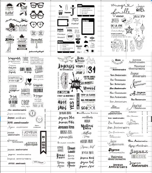 French words Transparent Clear Stamps for DIY Scrapbooking/Card Making Fun Decoration Supplies  A0061