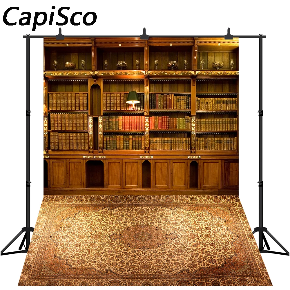 

Фон Capisco для фотостудии, книжная полка, винтажный ковер, школьный фон, реквизит для фотосессии, фотобудки, студии