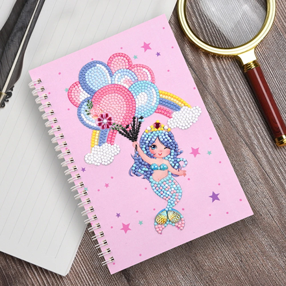 50/60 Pages Diamond Painting Notebook DIY 5D Rhinestone Drawing Diary Books Diamond Painting Creative Notepad Kids Craft Gift