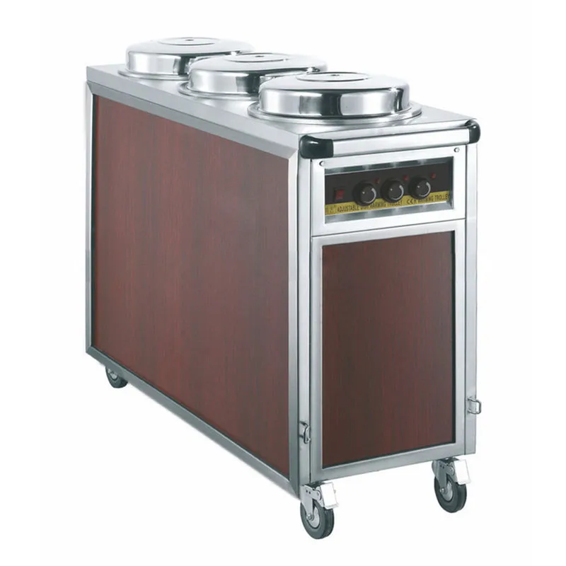 Commercial diner car Stainless steel wood grain warmer cabinet Electric dining car Warmer car Mobile vending mobile dining