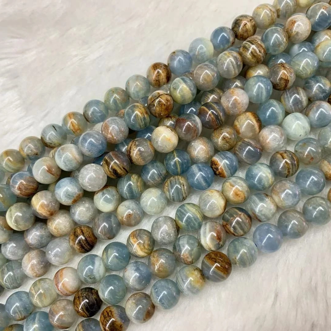 Blue Argentina Calcite Stone Natural Gemstone DIY Loose Beads For Jewelry Making Strand 15 \