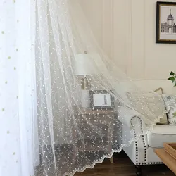 Weiß Floral Gestickte Sheer Vorhang Für Wohnzimmer Moderne Floral Voile Tüll Fenster Vorhänge Für Schlafzimmer Küche Vorhänge Tür