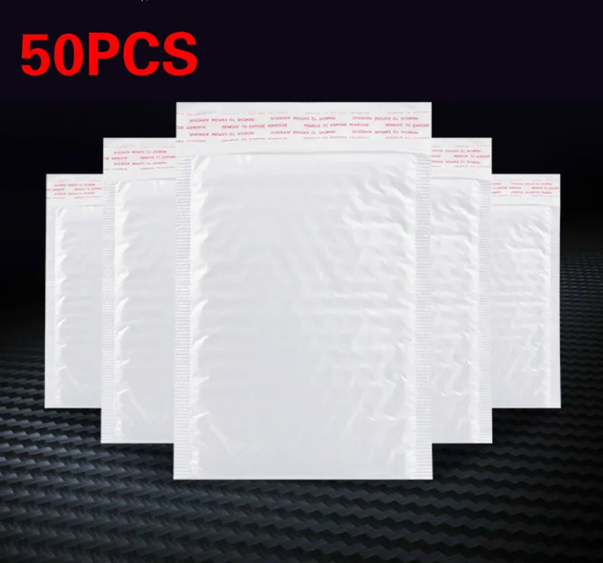 50pc/lot White Envelope Paper Bubble Bag Foam Collision Postage Delivery Bag Christmas Package Gift Holders 20 * 25cm + 3.5cm