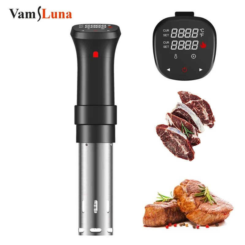 Stainless Steel 1100W Slow Sous-Vide Cooker, Accurate Immersion Circulator Cooker with Large LCD Display Time and Temp Control аскона подушка temp control roll l