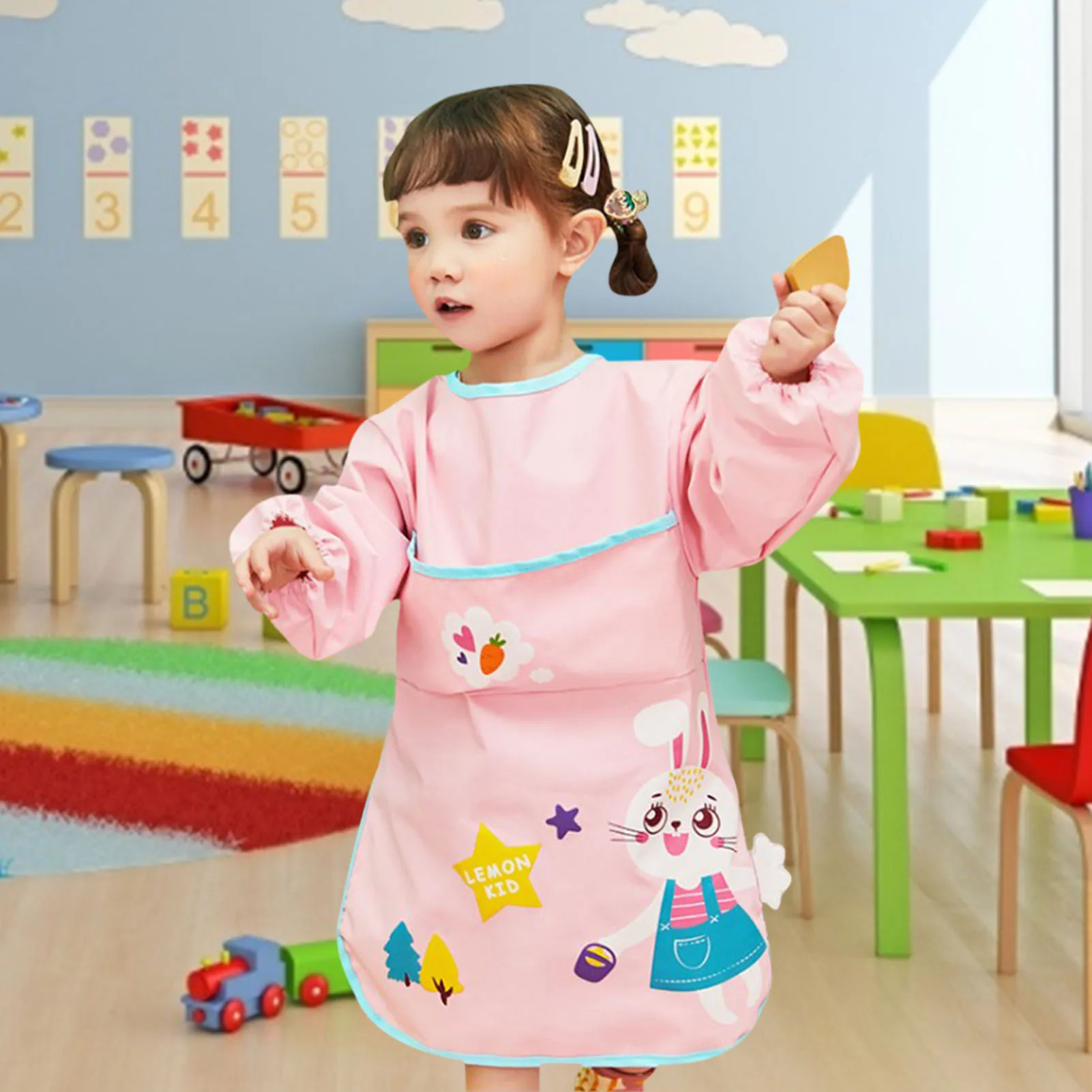 Kids Art Smocks sztuka wodoodporna maluch scupuje dziecięce fartuch malarski prezentami z długim rękawem dla podniecenia w wieku 6-10 lat