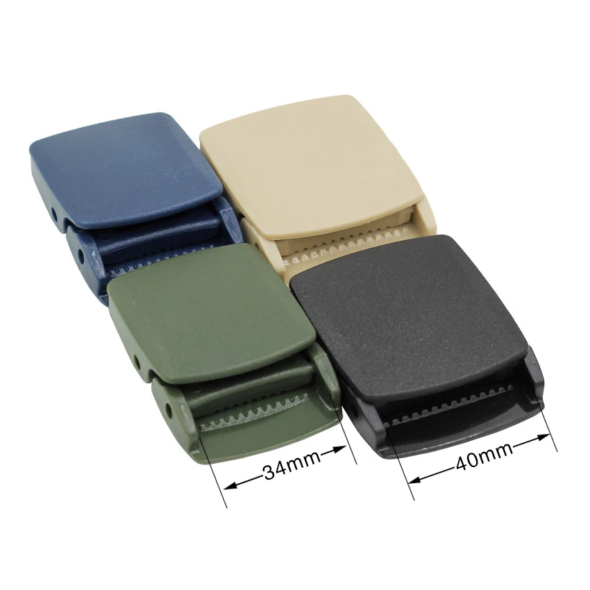 1 pz POM 34/40mm fibbia in plastica per cintura da uomo cintura in tela Cosplay militare regolabile in Nylon legato tessitura accessori fai da te