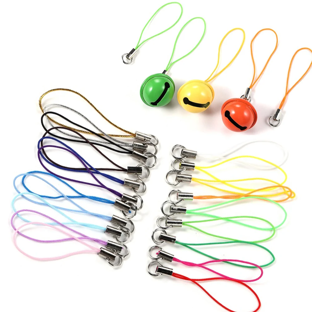 20-100Pcs Lanyard Lariat Cord Lobster Clasp Rope Christmas Bell Keychain Hooks Mobile phone Strap Charm Keyring Bag Accessories