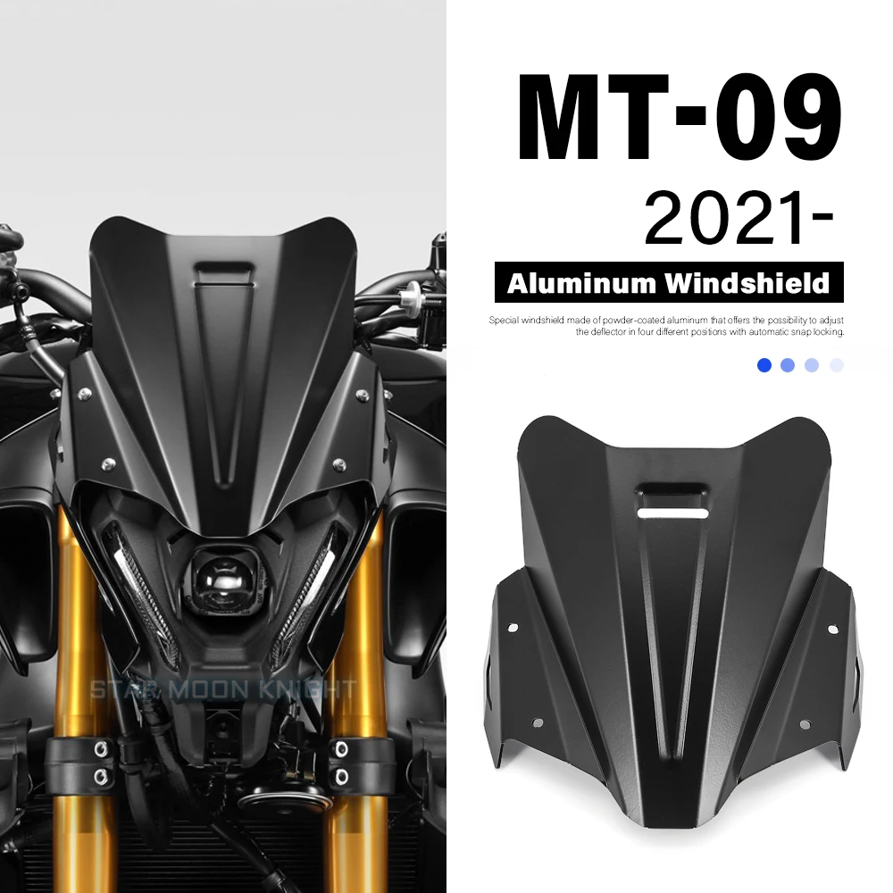 

Fit For YAMAHA MT09 MT-09 MT 09 2021 - Motorcycle Accessories Windshield Windscreen Aluminum Wind Shield Deflectore MT - 09