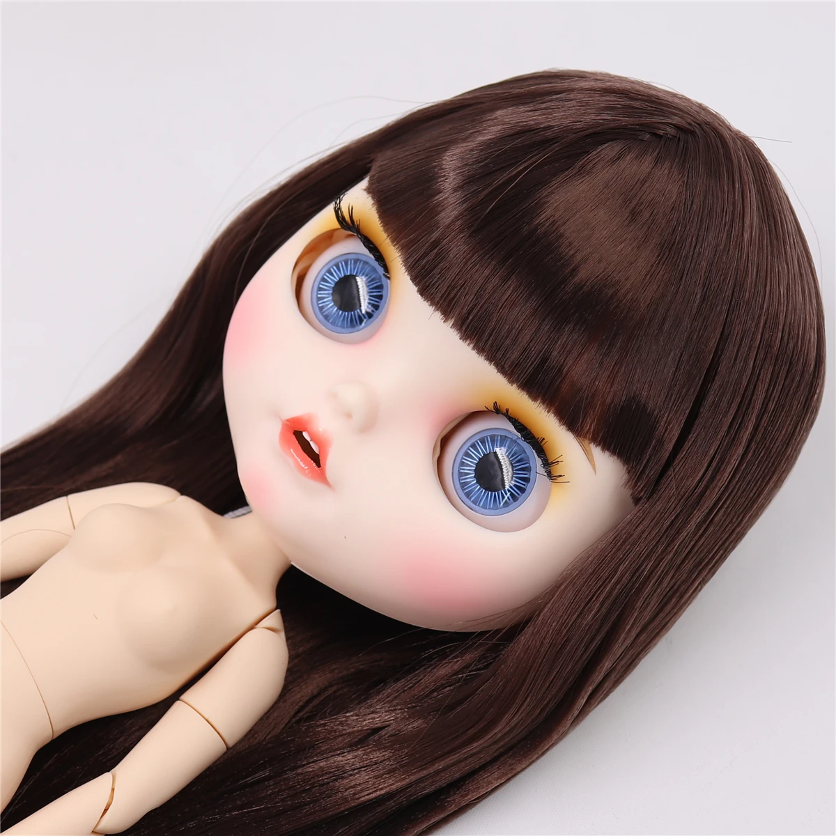 Blyth-カスタマイズされたビニールの関節人形1/6 bjd,24のおもちゃ,白い肌,フェイス,マット,女の子へのギフト,30cm