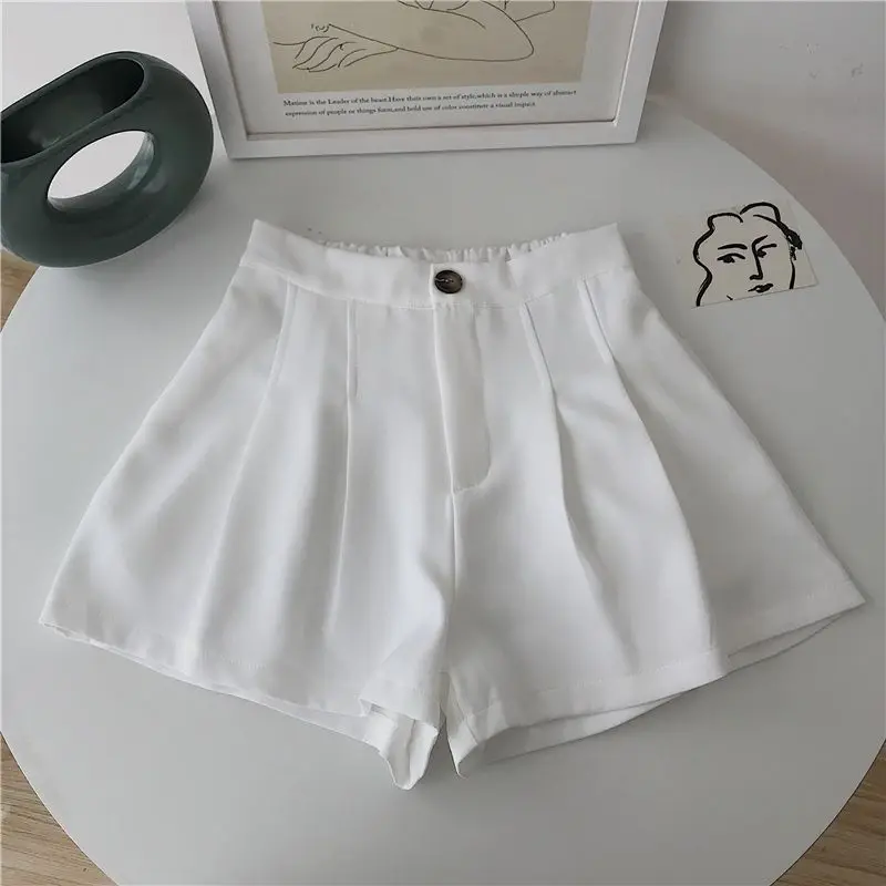 Solid Shorts Women Classic Draped Office Lady All-match Leisure Daily Soft Slender High Quality Ulzzang Trendy 2021 Newest Chic