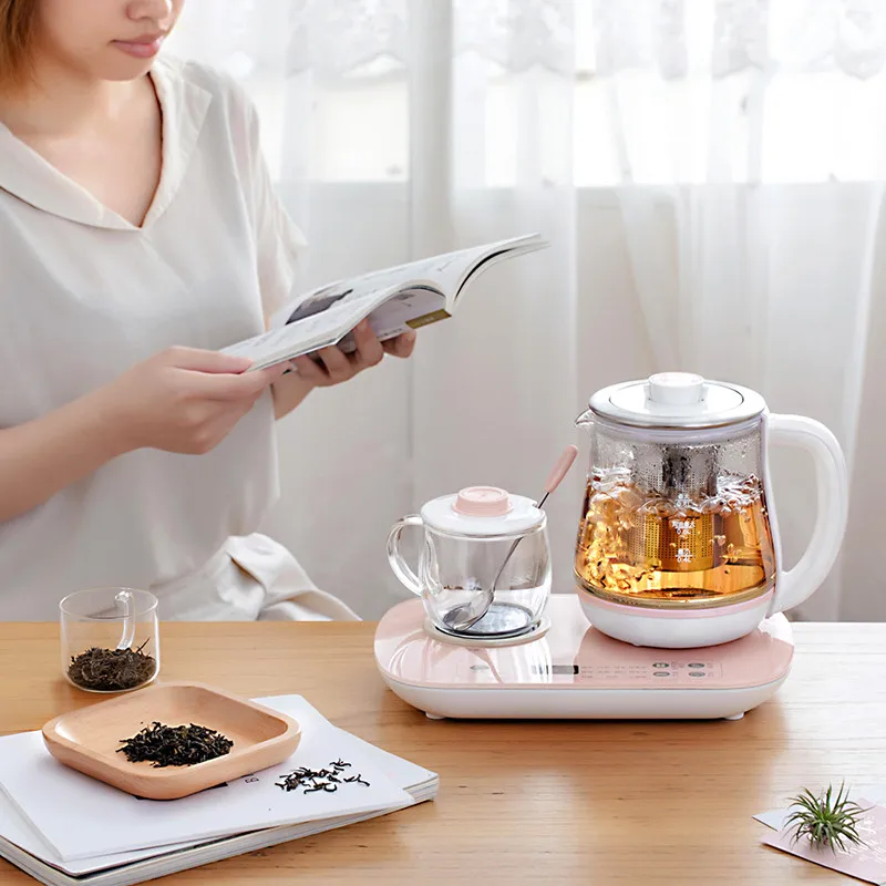 220 فولت 0.8L غلاية زجاجية كهربائية متعددة الوظائف وعاء الطبخ المنزلية الكهربائية الحفاظ على الصحة وعاء الشاي الحلوى وعاء الطبخ