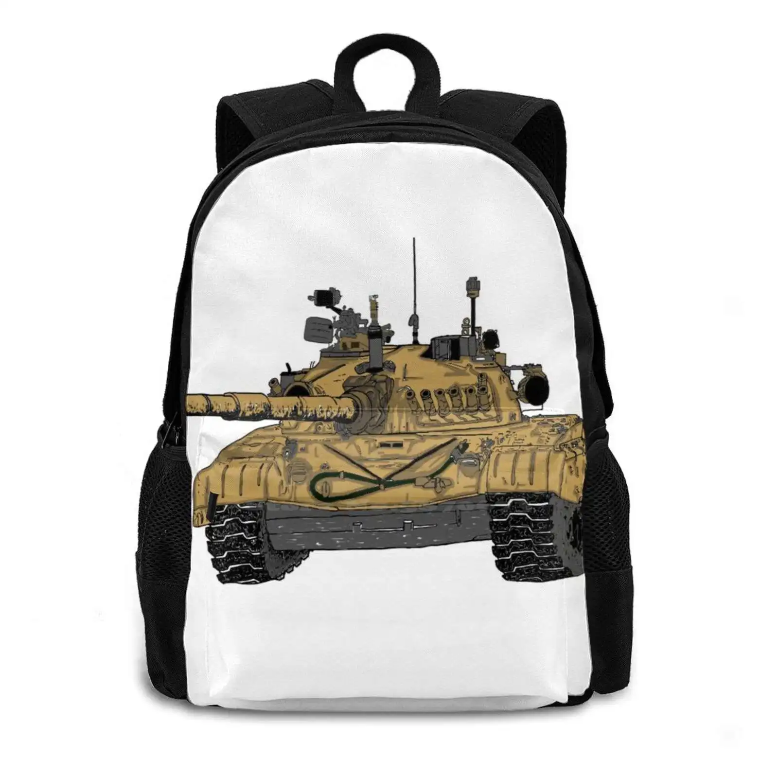 M-84 Yougoslavian 3d Print Design Backpack Casual Bag Tank M84 M 84 Main Battle Tank Yugoslavia Yugoslavian Tank Medium Tank